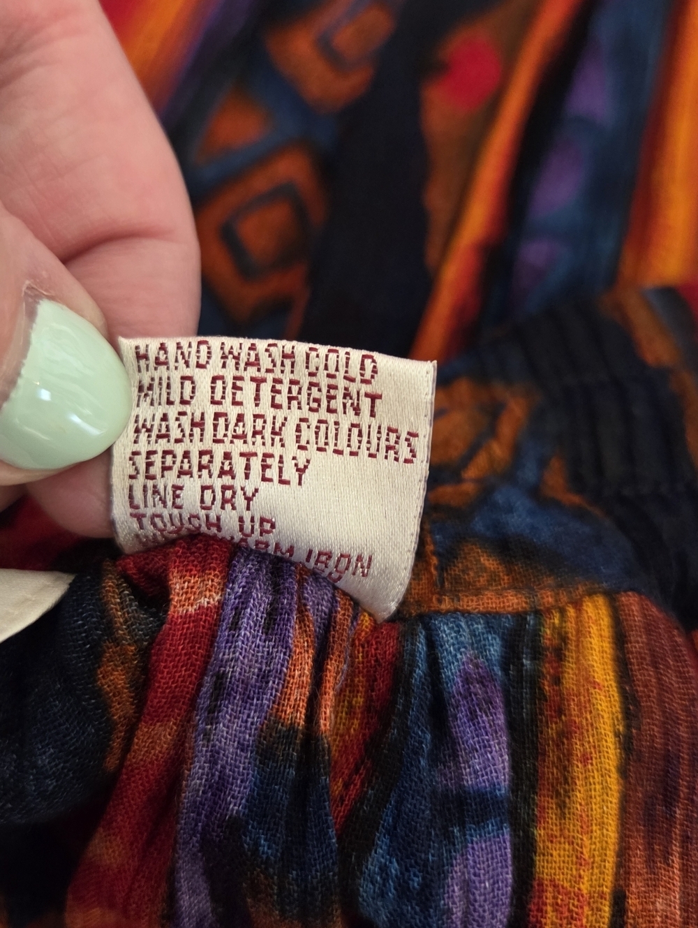 NWT Vintage 90s Worthington Boho Tiered Maxi Skirt Large Geometric Ikat Print - Picture 10 of 14